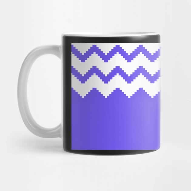 Zigzag geometric pattern - blue and white. by kerens